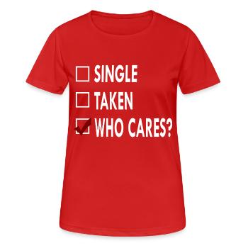 SINGLE who caRES - T-shirt respirant Femme - rouge - Devant - AI Model Female 172 dark (172cm)