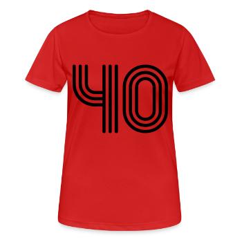 40 vierzig fourty - Frauen T-Shirt atmungsaktiv - Rot - Vorne - AI Model Female 172 dark (172cm)