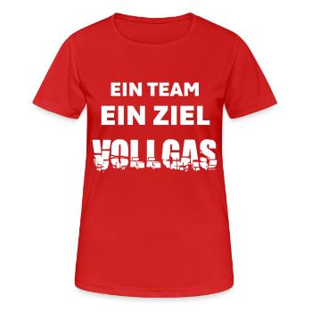 Vollgas gibt die Truppe - Frauen T-Shirt atmungsaktiv - Rot - Vorne - AI Model Female 172 dark (172cm)