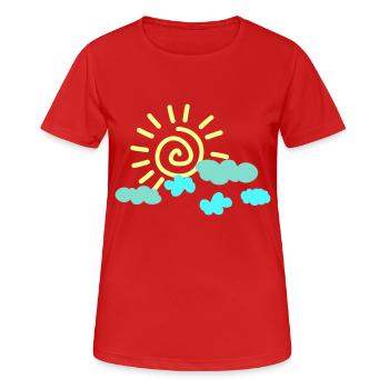 Soleil Ciel - T-shirt respirant Femme - rouge - Devant - AI Model Female 172 dark (172cm)