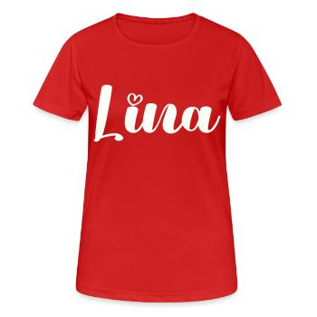 lina name - Frauen T-Shirt atmungsaktiv - Rot - Vorne - AI Model Female 172 dark (172cm)