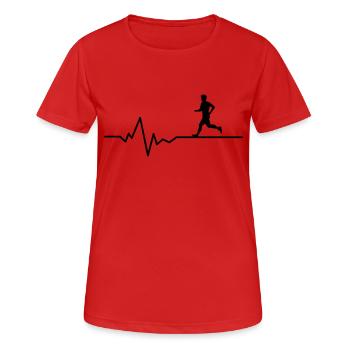 Jogger Puls - Frauen T-Shirt atmungsaktiv - Rot - Vorne - AI Model Female 172 dark (172cm)