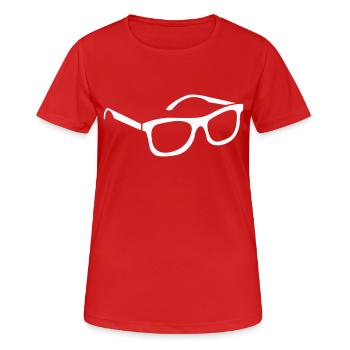 lunettes - T-shirt respirant Femme - rouge - Devant - AI Model Female 172 dark (172cm)