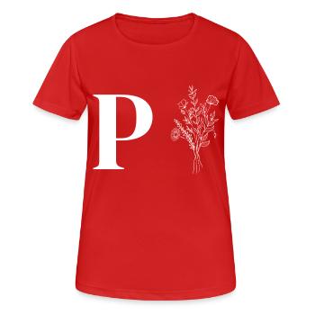 Minimalist flowers - Women's Breathable T-Shirt - red - Front - AI Model Female 172 dark (172cm)