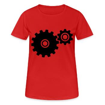 Zahnräder - Frauen T-Shirt atmungsaktiv - Rot - Vorne - AI Model Female 172 dark (172cm)
