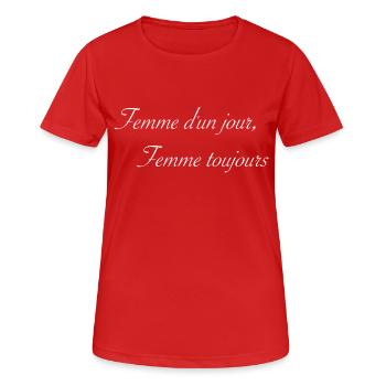 Femme d un jour - T-shirt respirant Femme - rouge - Devant - AI Model Female 172 dark (172cm)