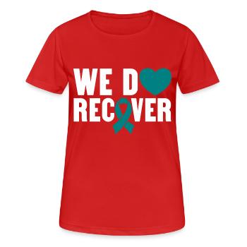 Nous récupérons la sobriété Dépendance Récupération - T-shirt respirant Femme - rouge - Devant - AI Model Female 172 dark (172cm)