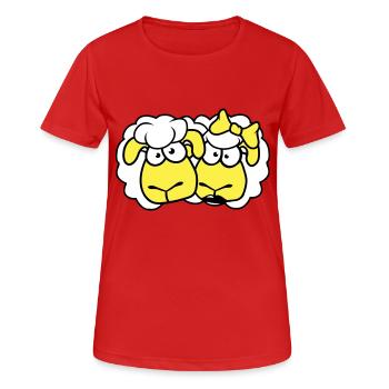 2 Sheep Couple Valentine's Day Friends In Love - Women's Breathable T-Shirt - red - Front - AI Model Female 172 dark (172cm)