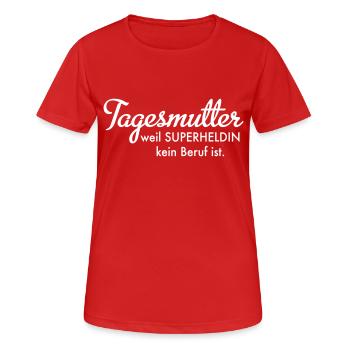 Tagesmutter - Frauen T-Shirt atmungsaktiv - Rot - Vorne - AI Model Female 172 dark (172cm)