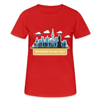 TOURIST - Frauen T-Shirt atmungsaktiv - Rot - Vorne - AI Model Female 172 dark (172cm)