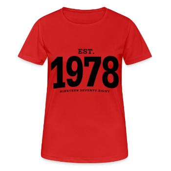 EST. 1978 Nineteen Seventy Eight - Women's Breathable T-Shirt - red - Front - AI Model Female 172 dark (172cm)