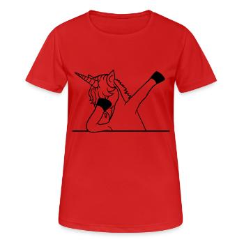 boîte texte écrire signalisation mur tamponner licorne d - T-shirt respirant Femme - rouge - Devant - AI Model Female 172 dark (172cm)