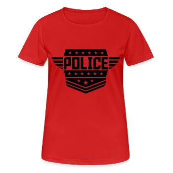 Insigne de grade police des armoiries - T-shirt respirant Femme - rouge - Devant - AI Model Female 172 dark (172cm)
