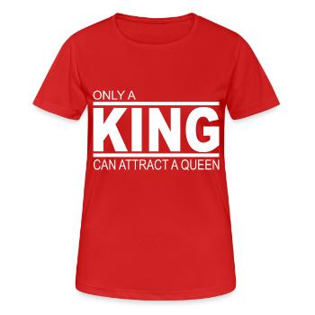 King - Queen - Frauen T-Shirt atmungsaktiv - Rot - Vorne - AI Model Female 172 dark (172cm)