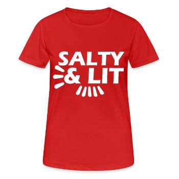 Sel et Lumière - T-shirt respirant Femme - rouge - Devant - AI Model Female 172 dark (172cm)