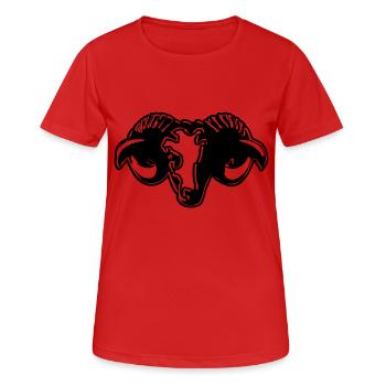 Bélier horoscope stylisée - T-shirt respirant Femme - rouge - Devant - AI Model Female 172 dark (172cm)