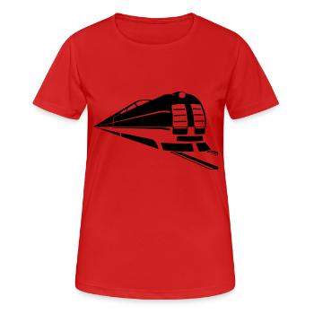Zug - Frauen T-Shirt atmungsaktiv - Rot - Vorne - AI Model Female 172 dark (172cm)