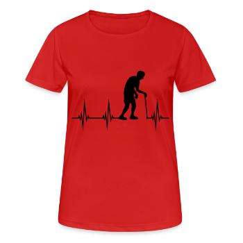 Opa Herzschlag EKG - Frauen T-Shirt atmungsaktiv - Rot - Vorne - AI Model Female 172 dark (172cm)
