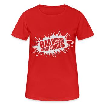 Mauvaises décisions, belles histoires - T-shirt respirant Femme - rouge - Devant - AI Model Female 172 dark (172cm)