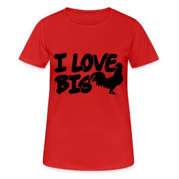 I Love Big Cocks - Frauen T-Shirt atmungsaktiv - Rot - Vorne - AI Model Female 172 dark (172cm)