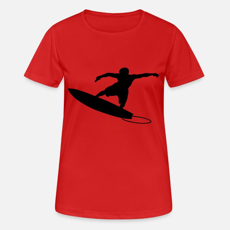 Surfer 4 (Vector) - Frauen T-Shirt atmungsaktiv - Rot