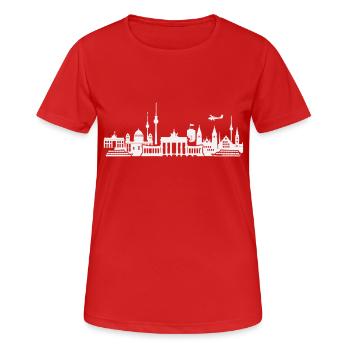 Horizon de Berlin - T-shirt respirant Femme - rouge - Devant - AI Model Female 172 dark (172cm)