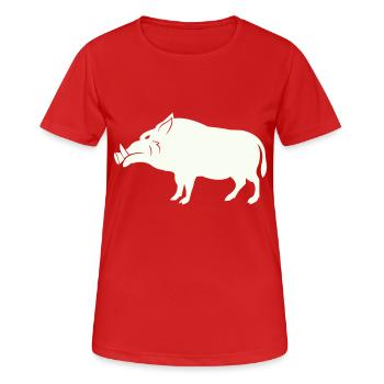 wild boar - Women's Breathable T-Shirt - red - Front - AI Model Female 172 dark (172cm)