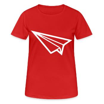 Paper airplane - Women's Breathable T-Shirt - red - Front - AI Model Female 172 dark (172cm)