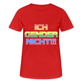 Ich gender nicht - Frauen T-Shirt atmungsaktiv - Rot - Vorne - AI Model Female 172 dark (172cm)