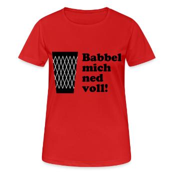 Babillage côtelé me ned né à fond ! #FrankfurtShirts - T-shirt respirant Femme - rouge - Devant - AI Model Female 172 dark (172cm)