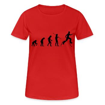 Evolution Urbaine - T-shirt respirant Femme - rouge - Devant - AI Model Female 172 dark (172cm)