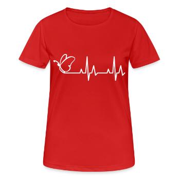 Butterfly Observer Heartbeat Butterfly - Women's Breathable T-Shirt - red - Front - AI Model Female 172 dark (172cm)