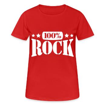 100% Percent Rock Heavy Metal Music Text Logo Fun - Women's Breathable T-Shirt - red - Front - AI Model Female 172 dark (172cm)
