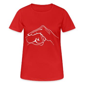 Poing de la main - T-shirt respirant Femme - rouge - Devant - AI Model Female 172 dark (172cm)