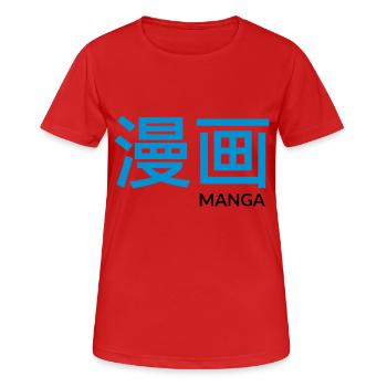 MANGA - Frauen T-Shirt atmungsaktiv - Rot - Vorne - AI Model Female 172 dark (172cm)