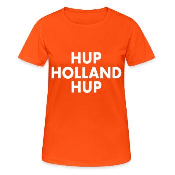 Hup holland hup - Frauen T-Shirt atmungsaktiv - Neonorange - Vorne - AI Model Female 172 dark (172cm)