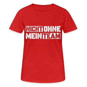 sans mon équipe - T-shirt respirant Femme - rouge - Devant - AI Model Female 172 dark (172cm)
