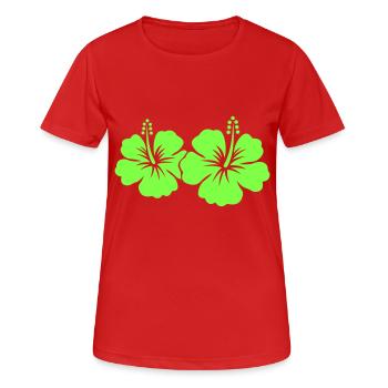 Hibiskus Blume - Frauen T-Shirt atmungsaktiv - Rot - Vorne - AI Model Female 172 dark (172cm)