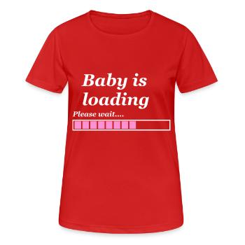 Verspieltes Design des Fortschrittsbalkens zum Laden von Babys - Frauen T-Shirt atmungsaktiv - Rot - Vorne - AI Model Female 172 dark (172cm)