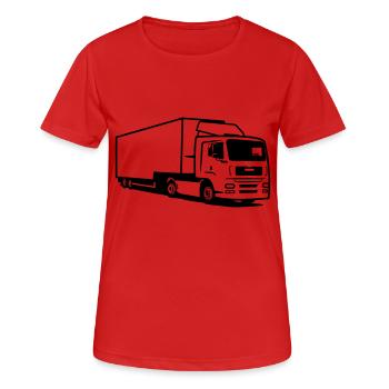 Camion camion de ravitaillement - T-shirt respirant Femme - rouge - Devant - AI Model Female 172 dark (172cm)