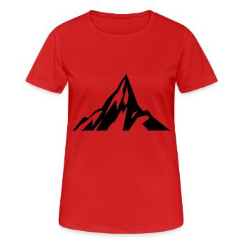 Berg Berge Gebirge Silhouette Gletscher Geschenk - Frauen T-Shirt atmungsaktiv - Rot - Vorne - AI Model Female 172 dark (172cm)