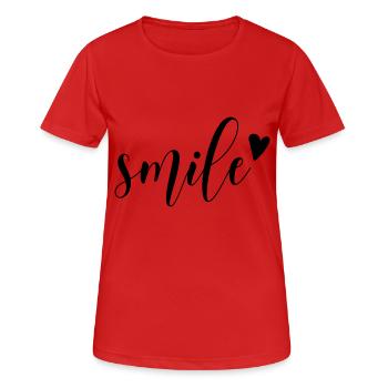 smile - Frauen T-Shirt atmungsaktiv - Rot - Vorne - AI Model Female 172 dark (172cm)