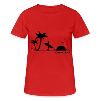 Costa Rica. - Frauen T-Shirt atmungsaktiv - Rot - Vorne - AI Model Female 172 dark (172cm)