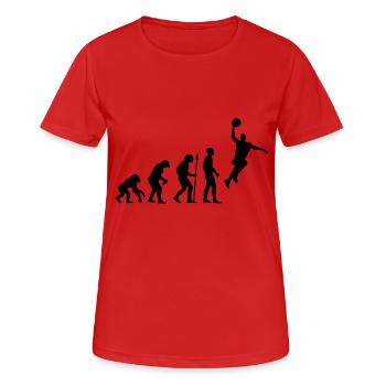 evolution_basketball___f1 - Frauen T-Shirt atmungsaktiv - Rot - Vorne - AI Model Female 172 dark (172cm)