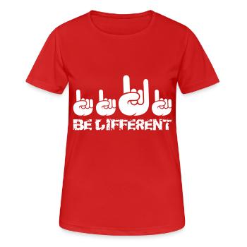 Anders Sein Heavy Metal Be Different Hard Rock Fan - Women's Breathable T-Shirt - red - Front - AI Model Female 172 dark (172cm)
