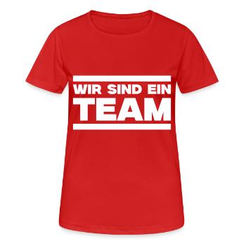 We are a team - Women's Breathable T-Shirt - red - Front - AI Model Female 172 dark (172cm)
