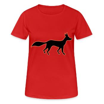 Fox Red Fox Wild Silhouette Outline Silhouette Red - Women's Breathable T-Shirt - red - Front - AI Model Female 172 dark (172cm)