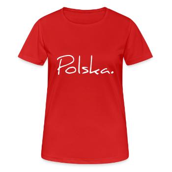 Polska Lettrage - Polen - Pologne - polnisch - T-shirt respirant Femme - rouge - Devant - AI Model Female 172 dark (172cm)