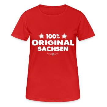 Sachsen - Frauen T-Shirt atmungsaktiv - Rot - Vorne - AI Model Female 172 dark (172cm)