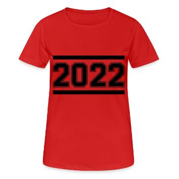 2022 - Women's Breathable T-Shirt - red - Front - AI Model Female 172 dark (172cm)